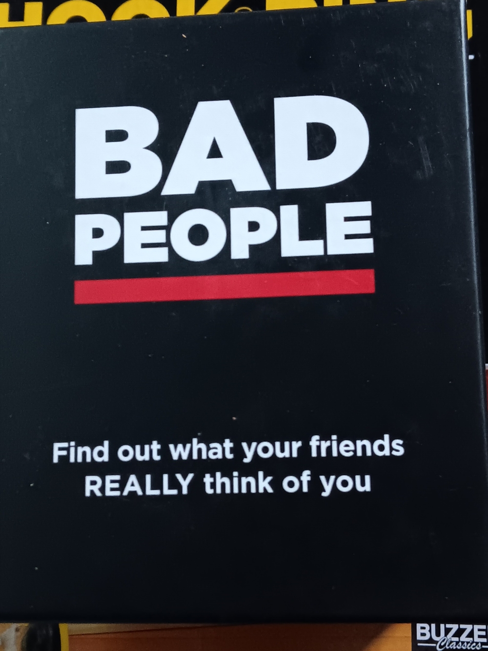 Brand New Bad People Party Card Game - Black, White, Red